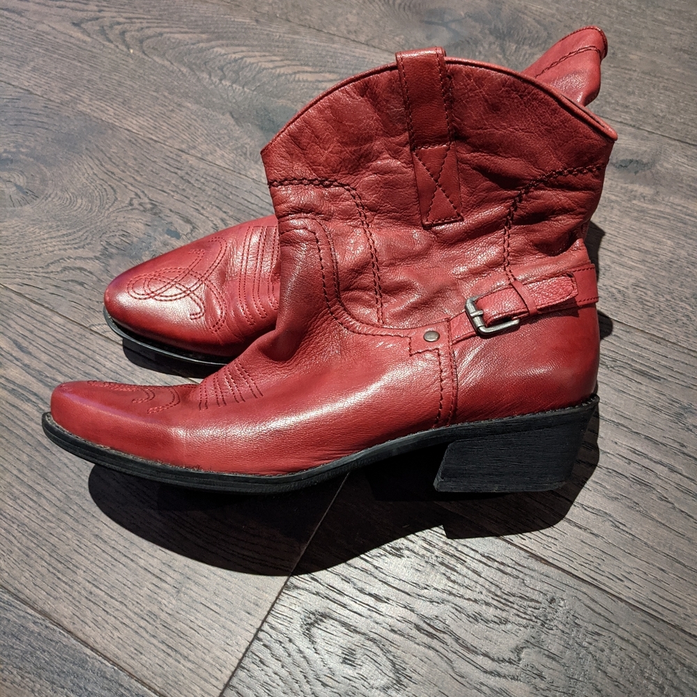 Franco Sarto red cowboy boots